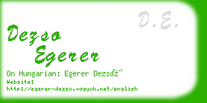 dezso egerer business card